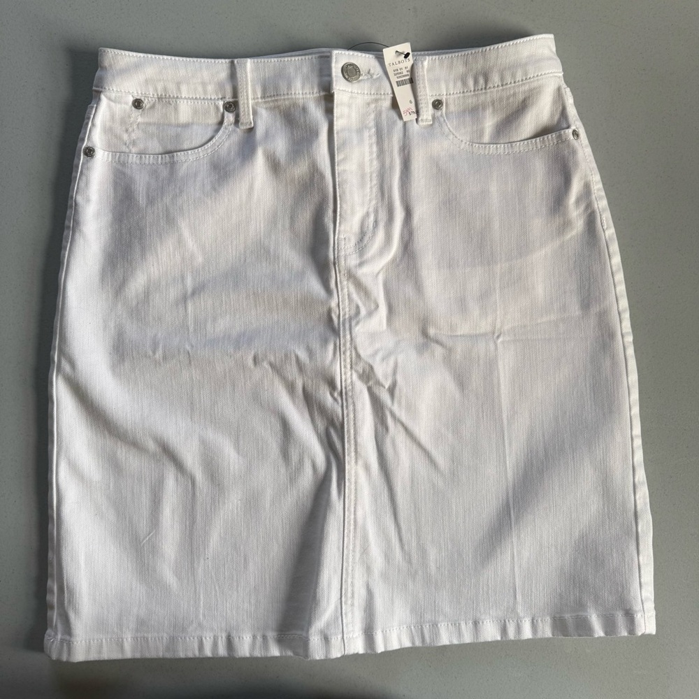 Classic White Denim Skirt
